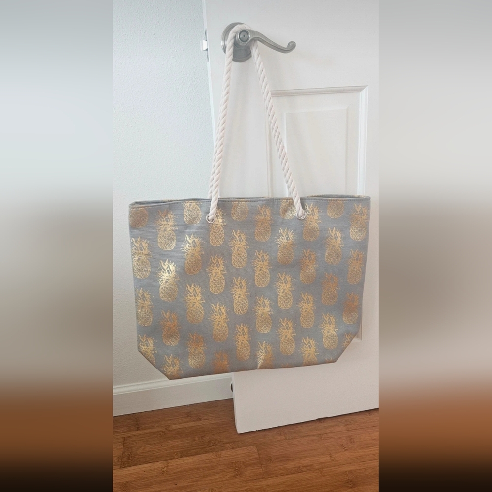 Gold Pineapple Tote Bag